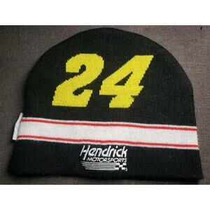 Jeff Gordon Black Beanie Knit Hat Mens NASCAR Racing 24 Hendrick Motorsports